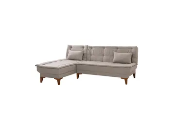 Hunterville 4-seter Venstre L-formet Sovesofa 107x225 cm i Stoff - Beige - Møbler - Sofaer - Sovesofaer