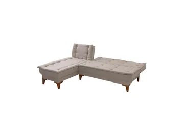 Hunterville 4-seter Venstre L-formet Sovesofa 107x225 cm i Stoff - Beige - Møbler - Sofaer - Sovesofaer