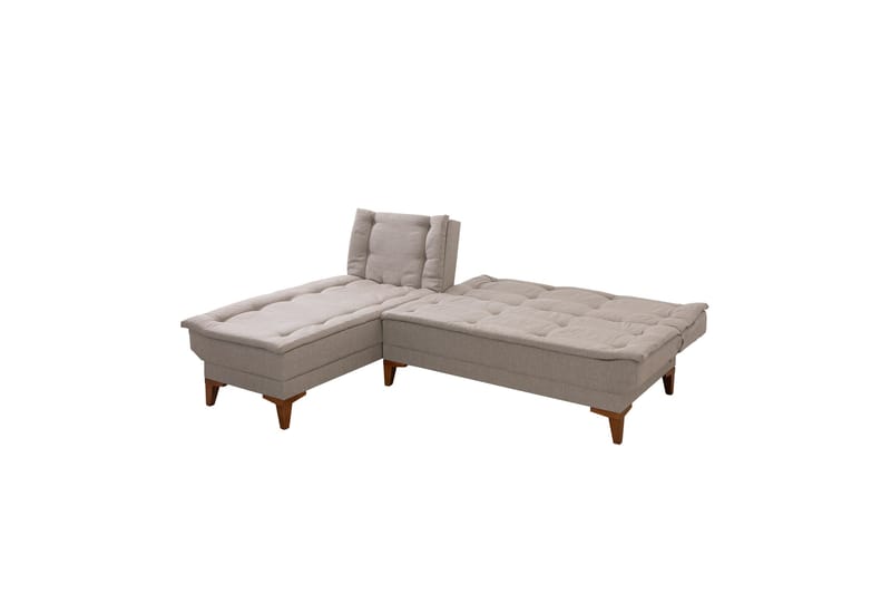 Hunterville 4-seter Venstre L-formet Sovesofa 107x225 cm i Stoff - Beige - Møbler - Sofaer - Sovesofaer