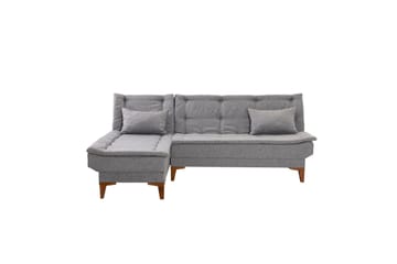 Hunterville 4-seter Venstre L-formet Sovesofa 107x225 cm i Stoff - Grå - Møbler - Sofaer - Sovesofaer