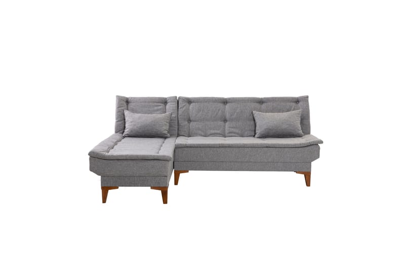 Hunterville 4-seter Venstre L-formet Sovesofa 107x225 cm i Stoff - Grå - Møbler - Sofaer - Sovesofaer