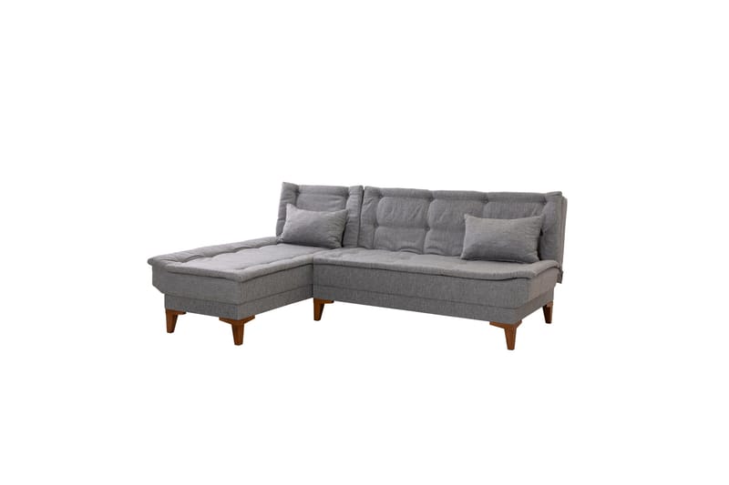 Hunterville 4-seter Venstre L-formet Sovesofa 107x225 cm i Stoff - Grå - Møbler - Sofaer - Sovesofaer