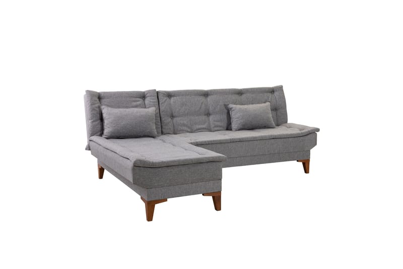 Hunterville 4-seter Venstre L-formet Sovesofa 107x225 cm i Stoff - Grå - Møbler - Sofaer - Sovesofaer