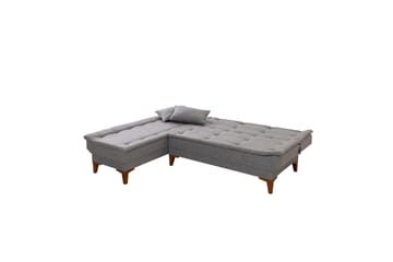 Hunterville 4-seter Venstre L-formet Sovesofa 107x225 cm i Stoff - Grå - Møbler - Sofaer - Sovesofaer