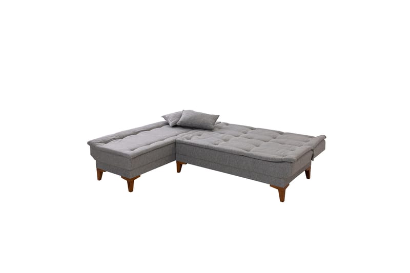 Hunterville 4-seter Venstre L-formet Sovesofa 107x225 cm i Stoff - Grå - Møbler - Sofaer - Sovesofaer