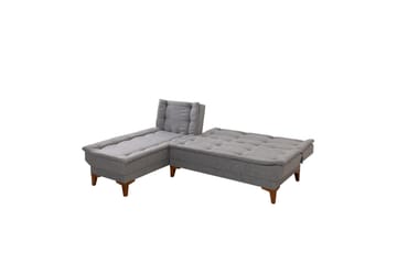 Hunterville 4-seter Venstre L-formet Sovesofa 107x225 cm i Stoff - Grå - Møbler - Sofaer - Sovesofaer