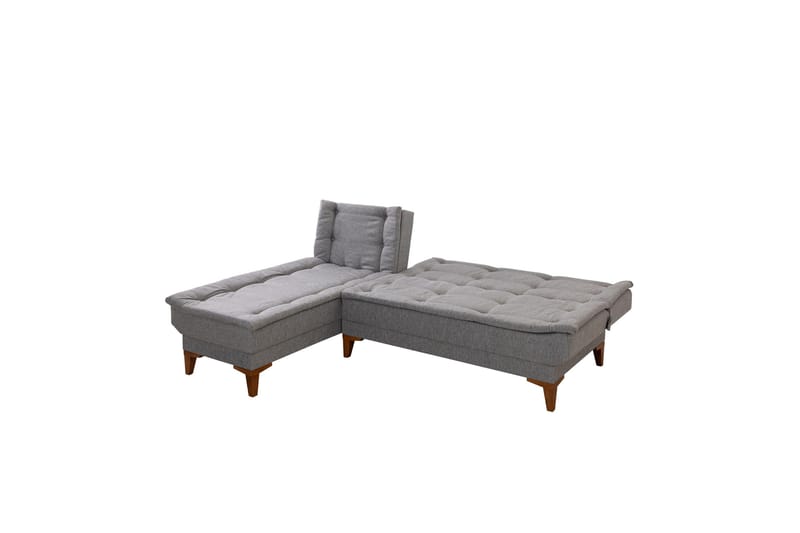 Hunterville 4-seter Venstre L-formet Sovesofa 107x225 cm i Stoff - Grå - Møbler - Sofaer - Sovesofaer