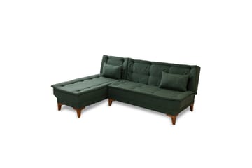 Hunterville 4-seter Venstre L-formet Sovesofa 107x225 cm i Stoff - Grønn - Møbler - Sofaer - Sovesofaer