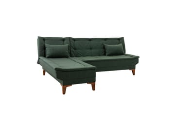 Hunterville 4-seter Venstre L-formet Sovesofa 107x225 cm i Stoff - Grønn - Møbler - Sofaer - Sovesofaer
