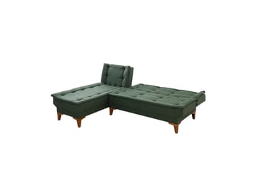 Hunterville 4-seter Venstre L-formet Sovesofa 107x225 cm i Stoff - Grønn - Møbler - Sofaer - Sovesofaer