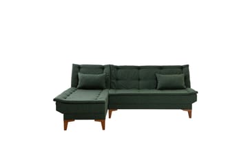 Hunterville 4-seter Venstre L-formet Sovesofa 107x225 cm i Stoff - Grønn - Møbler - Sofaer - Sovesofaer