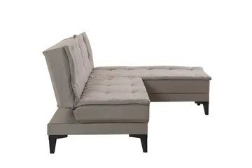 Hunterville 4-seters Høyre L-formet Sovesofa 107x225 cm i Stoff - Beige - Møbler - Sofaer - Sovesofaer