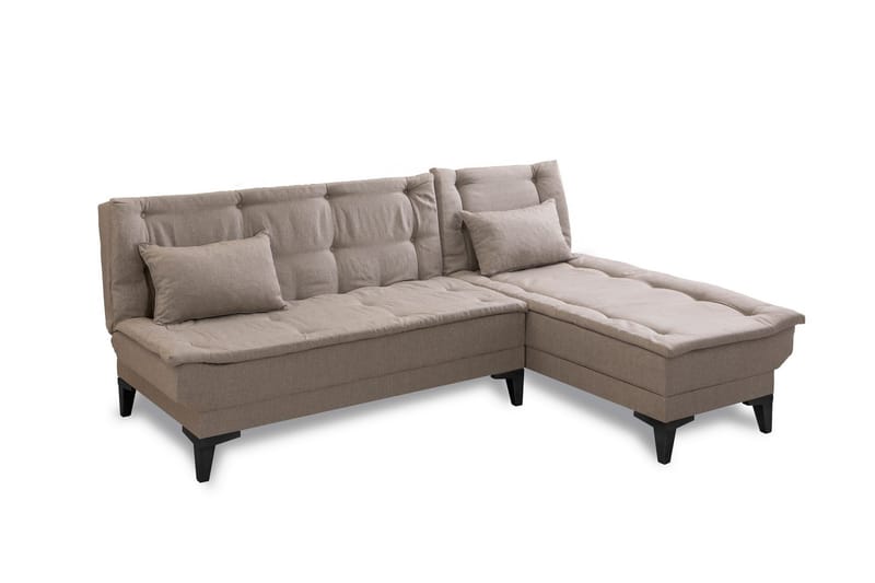 Hunterville 4-seters Høyre L-formet Sovesofa 107x225 cm i Stoff - Beige - Møbler - Sofaer - Sovesofaer