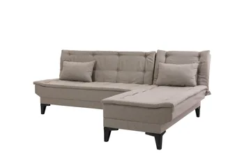 Hunterville 4-seters Høyre L-formet Sovesofa 107x225 cm i Stoff - Beige - Møbler - Sofaer - Sovesofaer