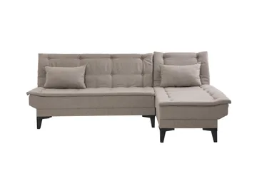 Hunterville 4-seters Høyre L-formet Sovesofa 107x225 cm i Stoff - Beige - Møbler - Sofaer - Sovesofaer