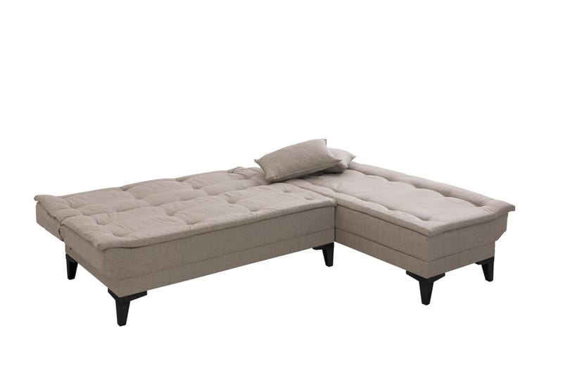 Hunterville 4-seters Høyre L-formet Sovesofa 107x225 cm i Stoff - Beige - Møbler - Sofaer - Sovesofaer
