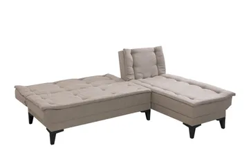 Hunterville 4-seters Høyre L-formet Sovesofa 107x225 cm i Stoff - Beige - Møbler - Sofaer - Sovesofaer