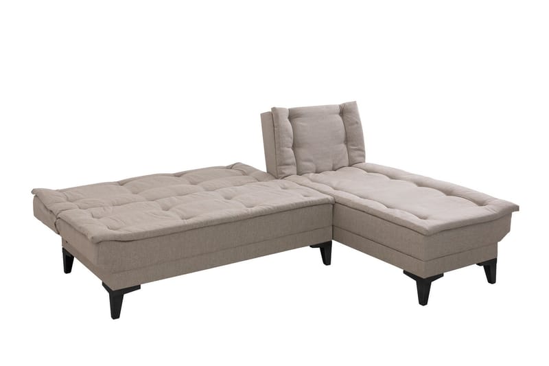 Hunterville 4-seters Høyre L-formet Sovesofa 107x225 cm i Stoff - Beige - Møbler - Sofaer - Sovesofaer
