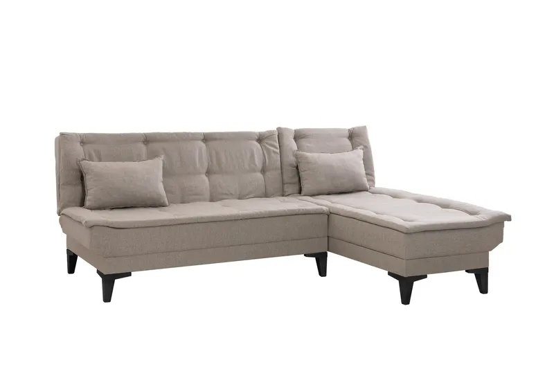 Hunterville 4-seters Høyre L-formet Sovesofa 107x225 cm i Stoff, Beige