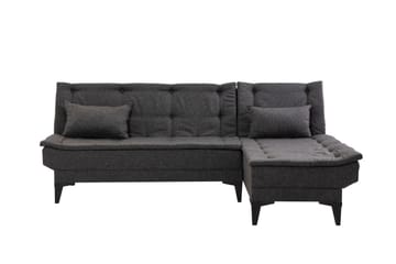 Hunterville 4-seters L-formet Sovesofa 107x225 cm i Stoff - Grå - Møbler - Sofaer - Sovesofaer