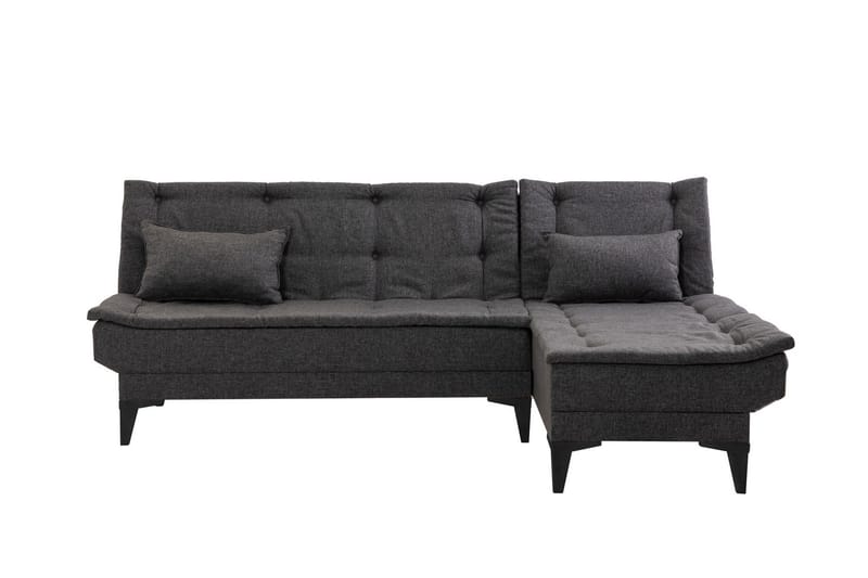 Hunterville 4-seters L-formet Sovesofa 107x225 cm i Stoff - Grå - Møbler - Sofaer - Sovesofaer