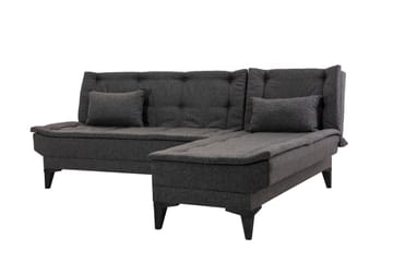 Hunterville 4-seters L-formet Sovesofa 107x225 cm i Stoff - Grå - Møbler - Sofaer - Sovesofaer