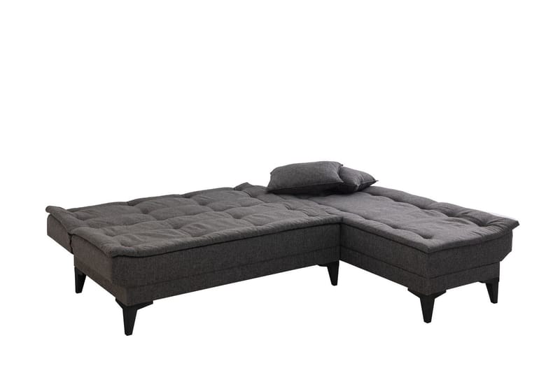 Hunterville 4-seters L-formet Sovesofa 107x225 cm i Stoff - Grå - Møbler - Sofaer - Sovesofaer