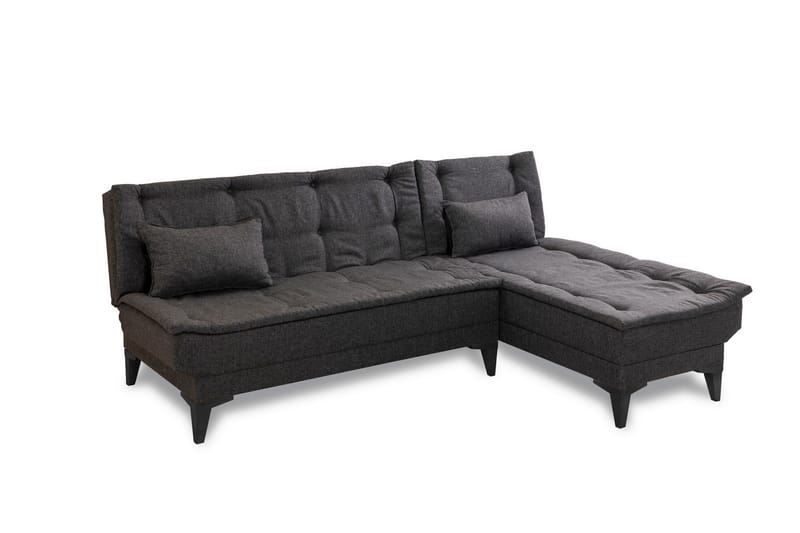 Hunterville 4-seters L-formet Sovesofa 107x225 cm i Stoff - Grå - Møbler - Sofaer - Sovesofaer