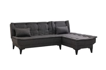 Hunterville 4-seters L-formet Sovesofa 107x225 cm i Stoff - Grå - Møbler - Sofaer - Sovesofaer