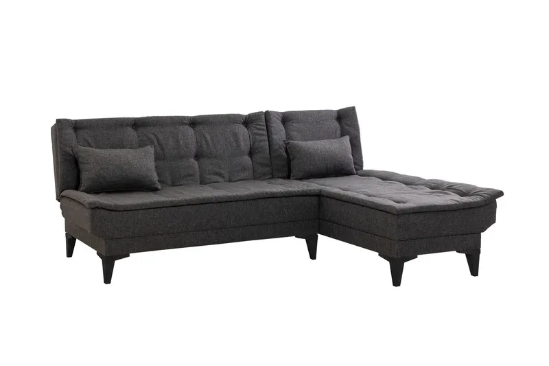 Hunterville 4-seters L-formet Sovesofa 107x225 cm i Stoff, Grå