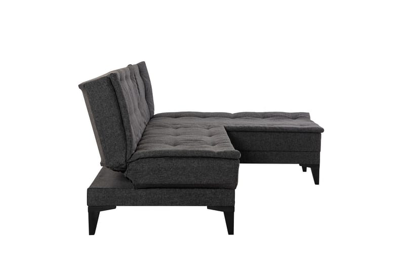 Hunterville 4-seters L-formet Sovesofa 107x225 cm i Stoff - Grå - Møbler - Sofaer - Sovesofaer