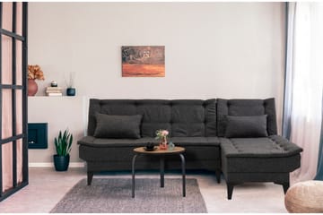 Hunterville 4-seters L-formet Sovesofa 107x225 cm i Stoff - Grå - Møbler - Sofaer - Sovesofaer