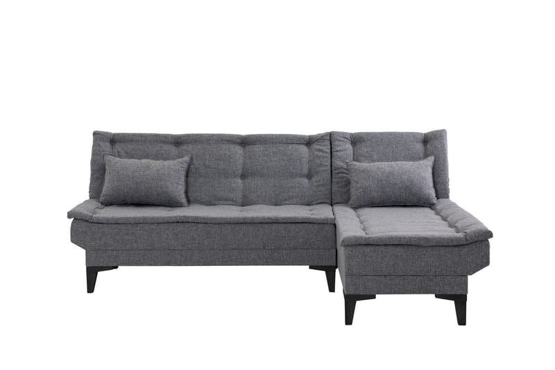 Hunterville Høyre L-formet 4-seters Sovesofa med Langsgående Sovefunksjon 107x225 cm i Stoff - Grå - Møbler - Sofaer - Sovesofaer