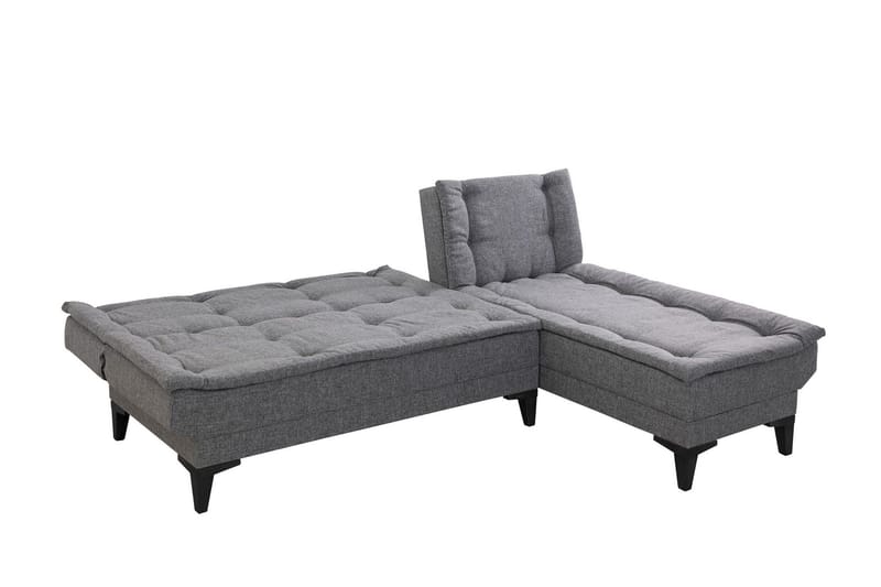Hunterville Høyre L-formet 4-seters Sovesofa med Langsgående Sovefunksjon 107x225 cm i Stoff - Grå - Møbler - Sofaer - Sovesofaer