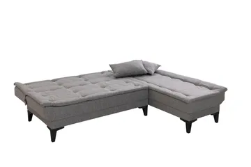 Hunterville Høyre L-formet Sovesofa 107x225 cm i Stoff - Grå - Møbler - Sofaer - Sovesofaer