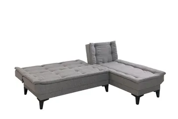 Hunterville Høyre L-formet Sovesofa 107x225 cm i Stoff - Grå - Møbler - Sofaer - Sovesofaer