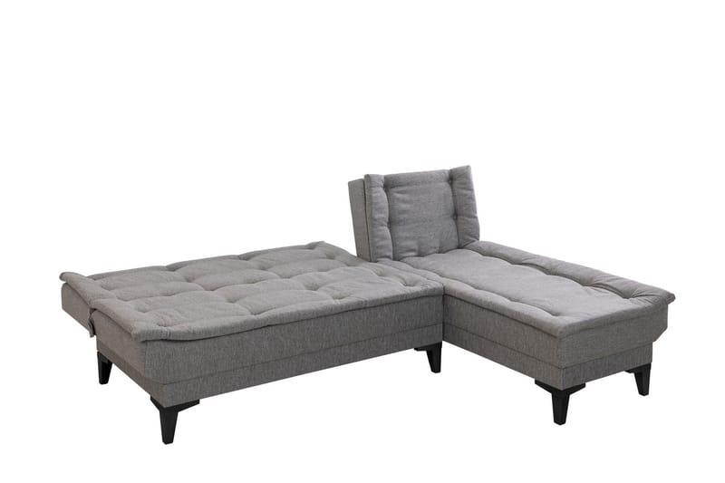 Hunterville Høyre L-formet Sovesofa 107x225 cm i Stoff - Grå - Møbler - Sofaer - Sovesofaer