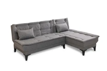 Hunterville Høyre L-formet Sovesofa 107x225 cm i Stoff - Grå - Møbler - Sofaer - Sovesofaer