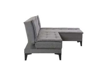 Hunterville Høyre L-formet Sovesofa 107x225 cm i Stoff - Grå - Møbler - Sofaer - Sovesofaer