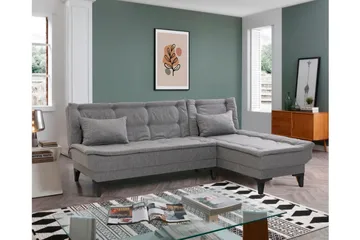 Hunterville Høyre L-formet Sovesofa 107x225 cm i Stoff - Grå - Møbler - Sofaer - Sovesofaer