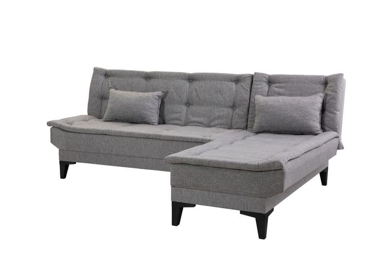 Hunterville Høyre L-formet Sovesofa 107x225 cm i Stoff - Grå - Møbler - Sofaer - Sovesofaer
