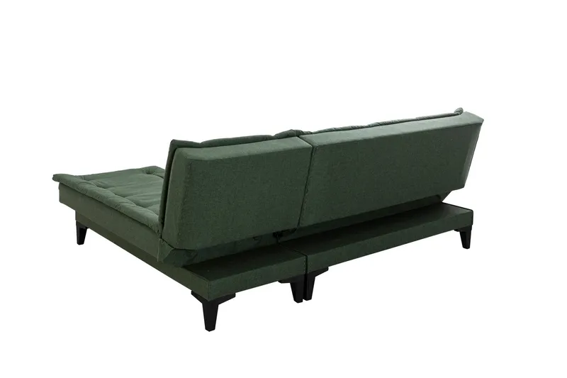 Hunterville Høyre L-formet Sovesofa 107x225 cm i Stoff - Grønn - Møbler - Sofaer - Sovesofaer