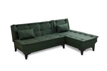 Hunterville Høyre L-formet Sovesofa 107x225 cm i Stoff - Grønn - Møbler - Sofaer - Sovesofaer