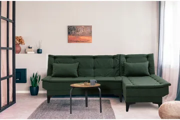 Hunterville Høyre L-formet Sovesofa 107x225 cm i Stoff - Grønn - Møbler - Sofaer - Sovesofaer