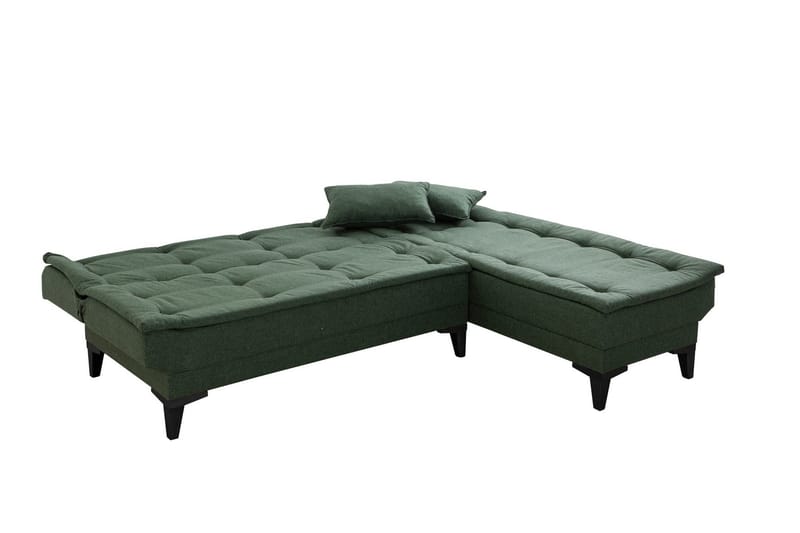 Hunterville Høyre L-formet Sovesofa 107x225 cm i Stoff - Grønn - Møbler - Sofaer - Sovesofaer