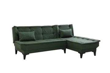 Hunterville Høyre L-formet Sovesofa 107x225 cm i Stoff - Grønn - Møbler - Sofaer - Sovesofaer