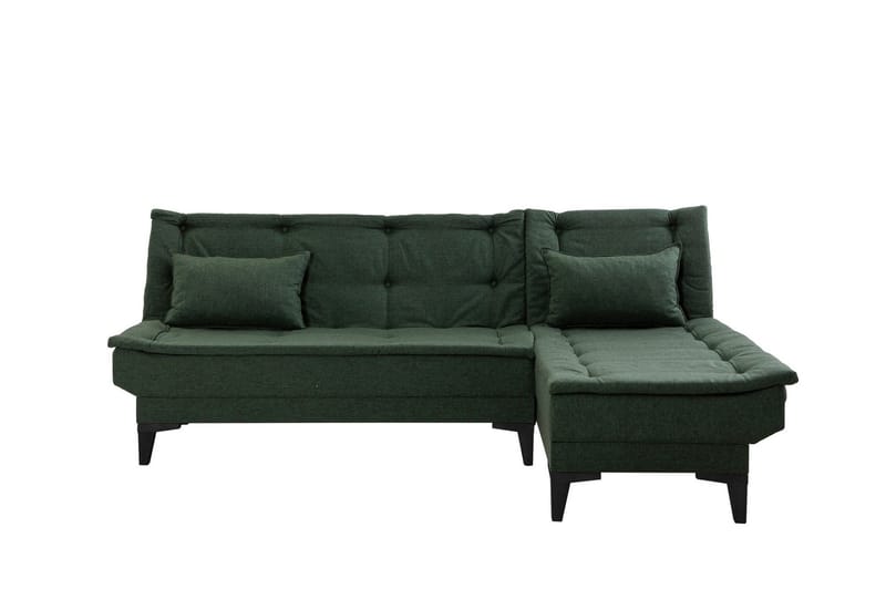 Hunterville Høyre L-formet Sovesofa 107x225 cm i Stoff - Grønn - Møbler - Sofaer - Sovesofaer