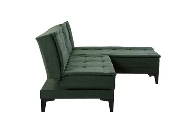 Hunterville Høyre L-formet Sovesofa 107x225 cm i Stoff - Grønn - Møbler - Sofaer - Sovesofaer