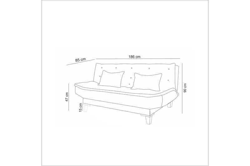Hunterville Sovesofa 3-seters 106x186 - Krem - Møbler - Sofaer - Sovesofaer