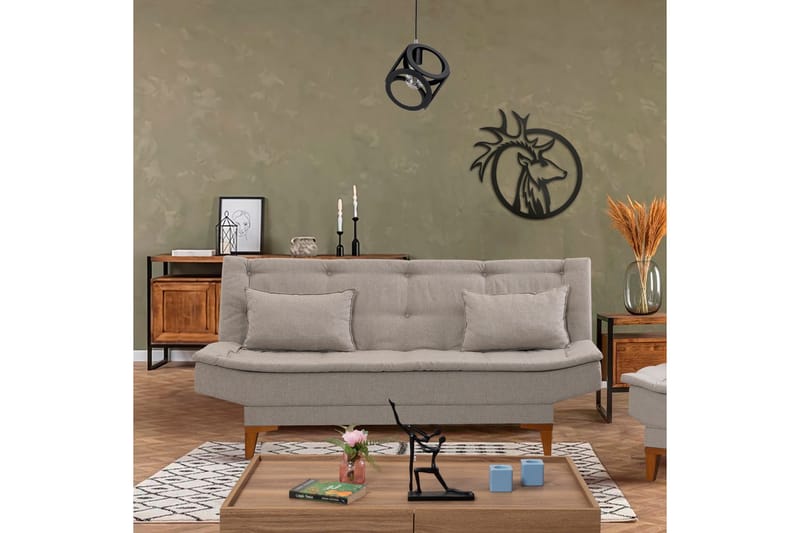 Hunterville Sovesofa 3-seters 106x186 - Krem - Møbler - Sofaer - Sovesofaer